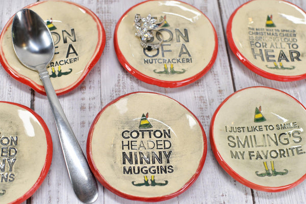 Buddy The Elf Christmas Ceramic Small Spoon Rest, Jewelry Trinket Dish, Handmade Pottery Hand Painted, Best Cup of Coffee, Son of Nutcracker