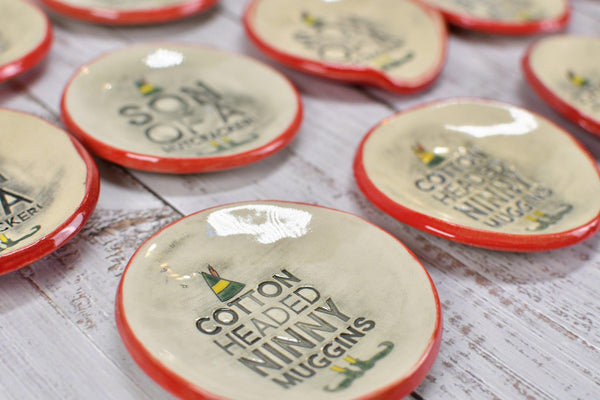 Buddy The Elf Christmas Ceramic Small Spoon Rest, Jewelry Trinket Dish, Handmade Pottery Hand Painted, Best Cup of Coffee, Son of Nutcracker