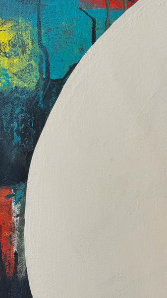 Original Abstract Painting 24x24 Wall Art Orange Green Black Blue Contemporary Art Ready to Hang Stretched Canvas Not A Print