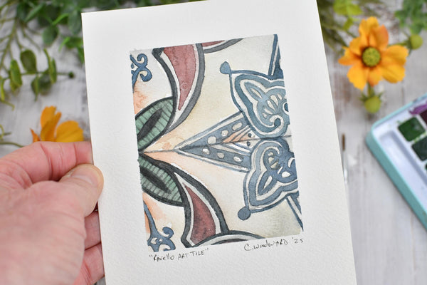 Watercolor Painting Original Ravello Wall Art, 5x7 on Paper Unframed, Gray Blue Pink Home Decor, Not A Print, Amalfi Coast Italy