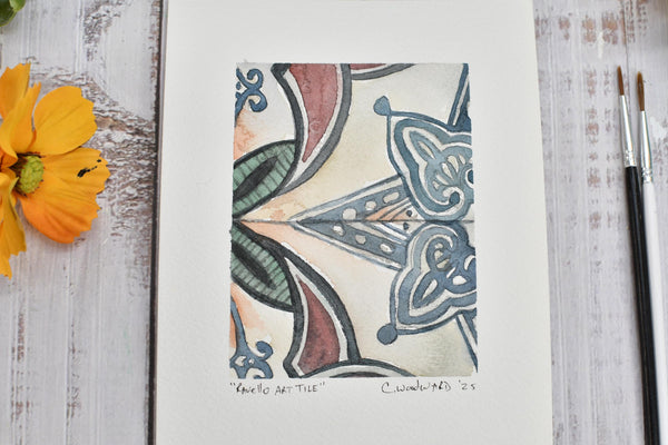 Watercolor Painting Original Ravello Wall Art, 5x7 on Paper Unframed, Gray Blue Pink Home Decor, Not A Print, Amalfi Coast Italy