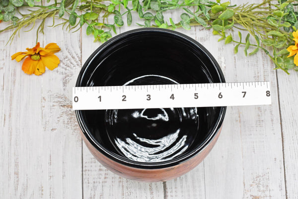 Ceramic Utensil Holder Crock for Kitchen Countertop, Copper Pottery Organizer in Turquoise Green and Cream, or Flower Pot Housewarming Gift