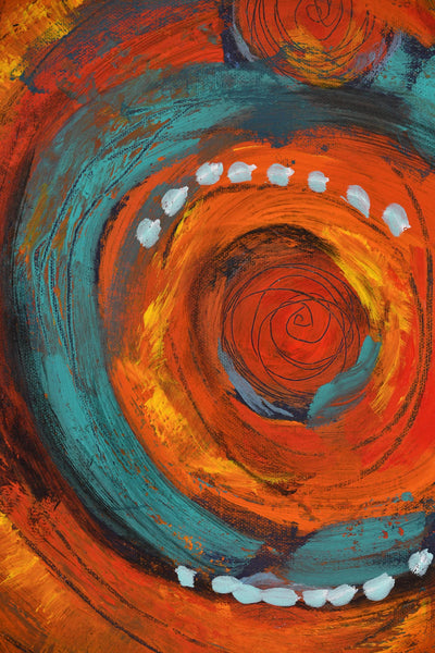 Abstract Painting Original 24x24 Canvas, Red Orange Blue Textured Modern Contemporary Wall Art, Acrylic Painting Ready to Hang, Unframed
