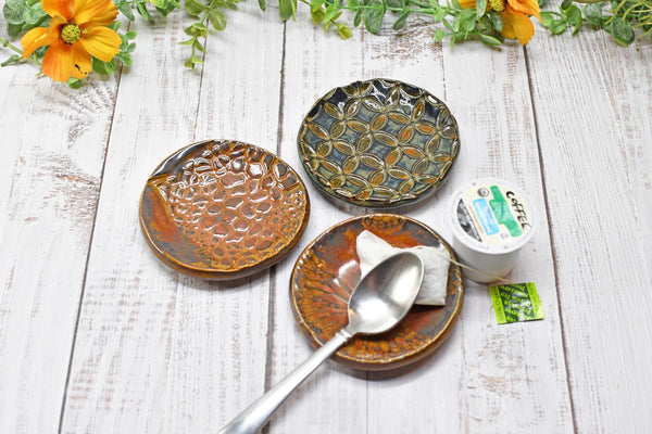 Monarch Butterfly Ceramic Small Coffee Spoon Rest, Handmade Stoneware Pottery Jewelry Trinket Dish, Bright Colors, Nature Gift for Mom