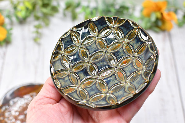 Monarch Butterfly Ceramic Small Coffee Spoon Rest, Handmade Stoneware Pottery Jewelry Trinket Dish, Bright Colors, Nature Gift for Mom