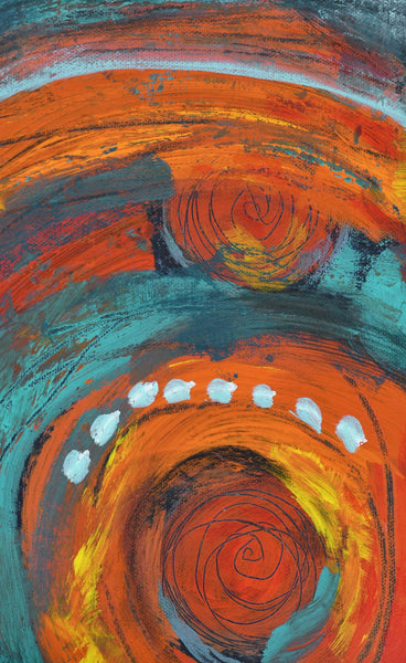 Abstract Painting Original 24x24 Canvas, Red Orange Blue Textured Modern Contemporary Wall Art, Acrylic Painting Ready to Hang, Unframed