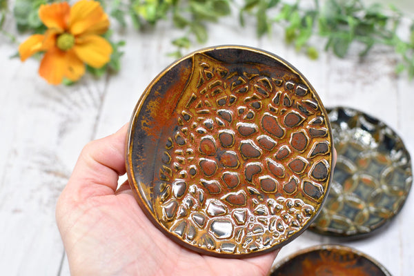 Monarch Butterfly Ceramic Small Coffee Spoon Rest, Handmade Stoneware Pottery Jewelry Trinket Dish, Bright Colors, Nature Gift for Mom