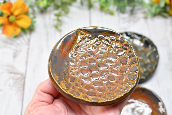 Monarch Butterfly Ceramic Small Coffee Spoon Rest, Handmade Stoneware Pottery Jewelry Trinket Dish, Bright Colors, Nature Gift for Mom