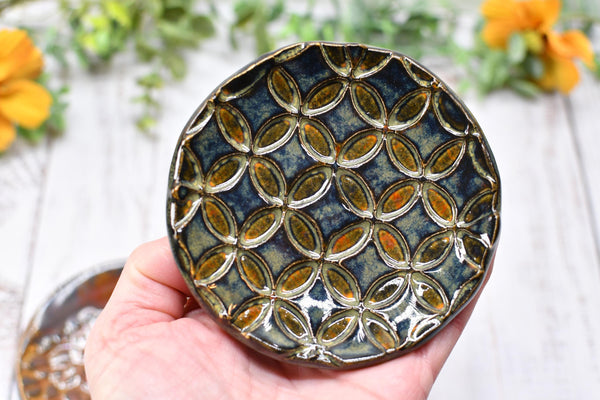 Monarch Butterfly Ceramic Small Coffee Spoon Rest, Handmade Stoneware Pottery Jewelry Trinket Dish, Bright Colors, Nature Gift for Mom