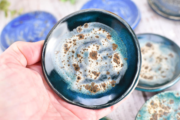 Turquoise Ceramic Small Coffee Spoon Rest, Blue Green Rustic Handmade Small Pottery for Housewarming Birthday Coworker Christmas Gift
