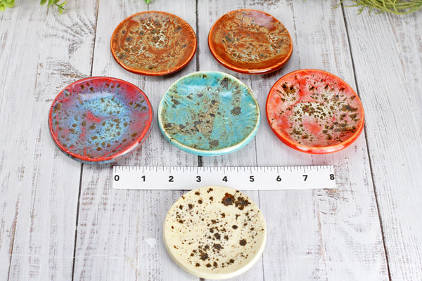 Turquoise Ceramic Small Coffee Spoon Rest, Blue Green Rustic Handmade Small Pottery for Housewarming Birthday Coworker Christmas Gift
