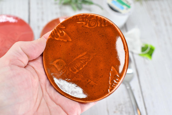 Spoon Rest Ceramic Small Pottery Christmas Gift Handmade, Hummingbird Coffee Spoon Rest, Stoneware Jewelry Trinket Dish Gift
