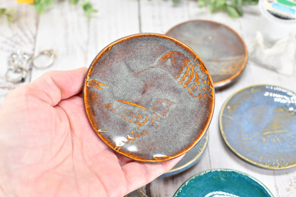 Spoon Rest Ceramic Small Pottery Christmas Gift Handmade, Hummingbird Coffee Spoon Rest, Stoneware Jewelry Trinket Dish Gift