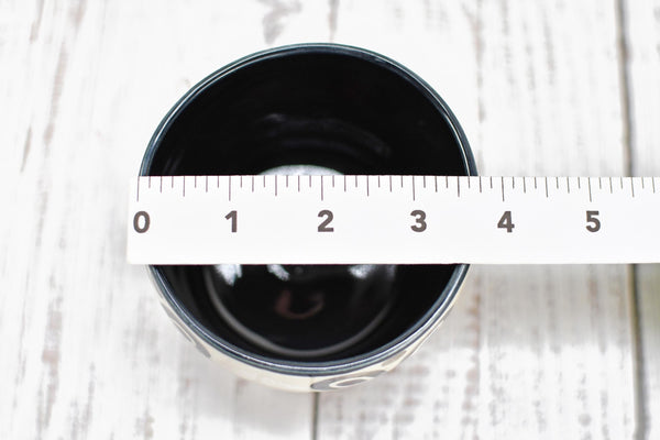 Ceramic Pottery Gift, Black and White Cup, Modern Handmade Kitchen Bath Decor, Sugar Packet Serving Cup, Cotton Swab Holder