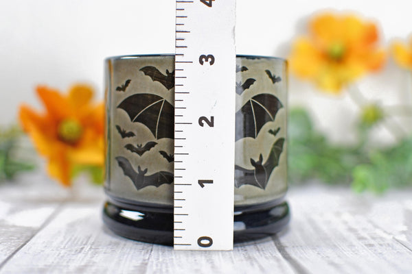 Handmade Bats Cup - Bat Lover Gift, Gothic Ceramic Tumbler, Nature Inspired Pottery for Whiskey or Wine