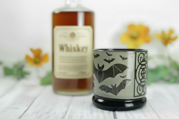 Handmade Bats Cup - Bat Lover Gift, Gothic Ceramic Tumbler, Nature Inspired Pottery for Whiskey or Wine
