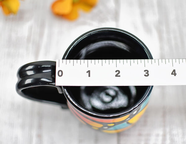 Hand Painted Monarch Butterfly Coffee Mug, Handmade Stoneware Flower Pottery, Vibrant Botanical Ceramic Cup, Unique Gift for Nature Lover