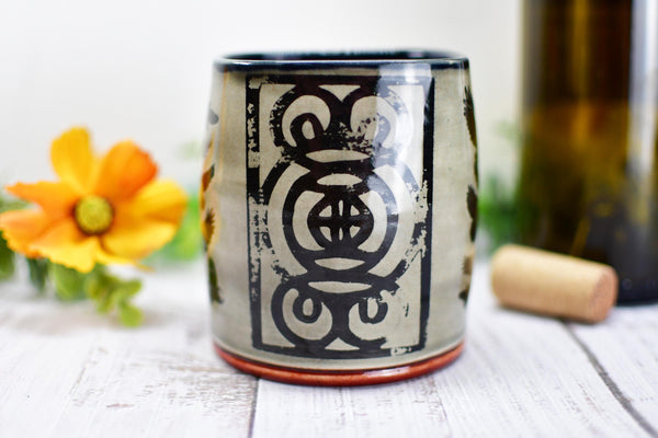 Handmade Raven Bird Tumbler Cup - Gothic Ceramic Bird Lover Gift, Nature Inspired Pottery for Whiskey or Wine, A Murder of Ravens