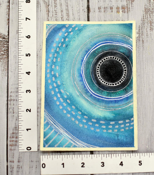 Watercolor Painting Original Evil Eye Wall Art, 5x7 on Paper Unframed, Blue White Home Decor, Not A Print, Italy Nazar Turkish Boho