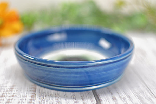 Evil Eye Ceramic Dish, Stoneware Pottery Handmade Hand Painted Bowl, Nazar Blue White, Housewarming Spiritual Gift, Blue Dip Bowl