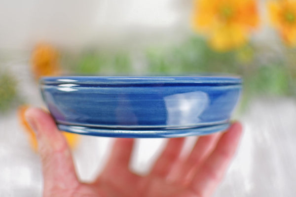 Evil Eye Ceramic Dish, Stoneware Pottery Handmade Hand Painted Bowl, Nazar Blue White, Housewarming Spiritual Gift, Blue Dip Bowl