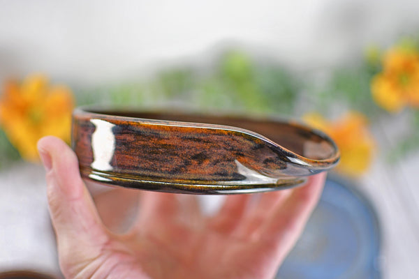 Monarch Butterfly Ceramic Spoon Rest, Handmade Stoneware Pottery, Kitchen Stove Dining, Soap Dish, Wine Bottle Drip Black Copper Blue Green
