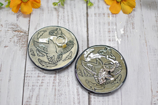 Handmade Ravens Coffee Spoon Rest - Bird Lover Gift, Murder of Ravens Gothic Ceramic Halloween Pottery for Coffee Bar