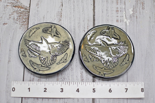 Handmade Ravens Coffee Spoon Rest - Bird Lover Gift, Murder of Ravens Gothic Ceramic Halloween Pottery for Coffee Bar