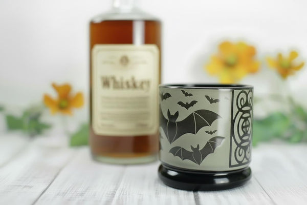 Handmade Bats Cup - Bat Lover Gift, Gothic Ceramic Tumbler, Nature Inspired Pottery for Whiskey or Wine