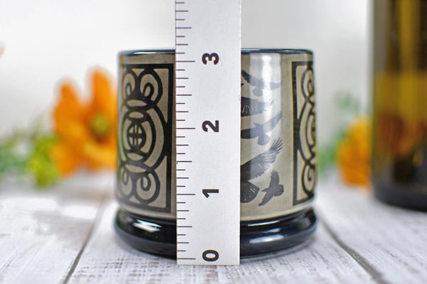 Handmade Raven Bird Cup - Bird Lover Gift, Gothic Ceramic Tumbler, Nature Inspired Pottery for Whiskey or Wine, A Murder of Ravens