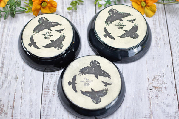 Handmade Ravens Small Candy Dish - Murder of Ravens Gothic Ceramic Pottery Bowl for Halloween, Nuts, Snacks, Trinkets, Condiments