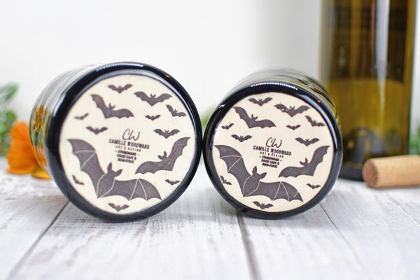 Handmade Bats Cup - Bat Lover Gift, Gothic Ceramic Tumbler, Nature Inspired Pottery for Whiskey or Wine