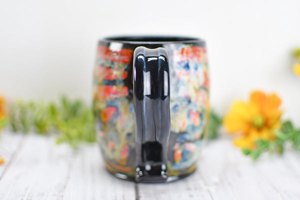 Hand Painted Butterfly Coffee Mug, Rustic Handmade Stoneware Sunflower Pottery, Monarch Butterfly Ceramic Cup, Unique Nature Lover Gift