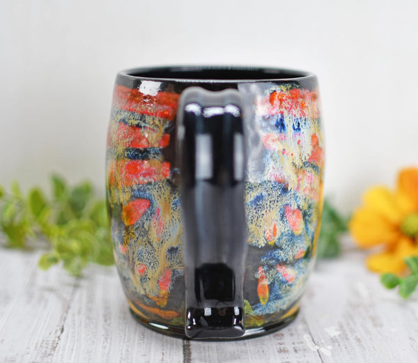 Hand Painted Butterfly Coffee Mug, Rustic Handmade Stoneware Sunflower Pottery, Monarch Butterfly Ceramic Cup, Unique Nature Lover Gift