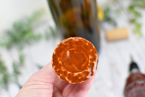 Texas Wine Bottle Stopper, Handmade Ceramic Christmas Barware Gift for Austin Football Champs, Housewarming, Groomsman, Secret Santa Unique
