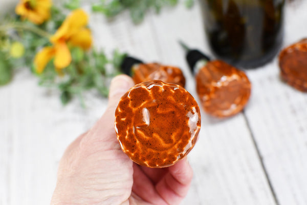 Texas Wine Bottle Stopper, Handmade Ceramic Christmas Barware Gift for Austin Football Champs, Housewarming, Groomsman, Secret Santa Unique