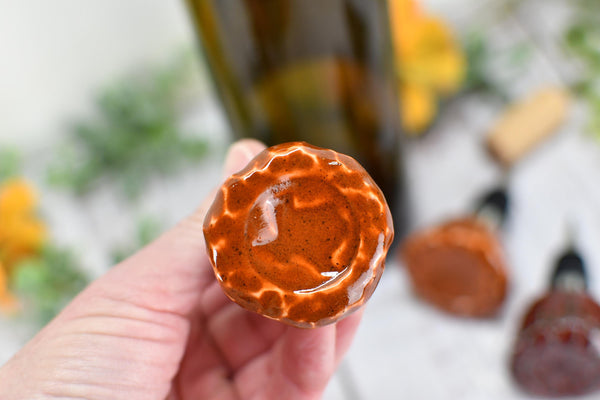 Texas Wine Bottle Stopper, Handmade Ceramic Christmas Barware Gift for Austin Football Champs, Housewarming, Groomsman, Secret Santa Unique