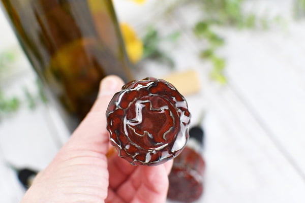 Texas Wine Bottle Stopper, Handmade Ceramic Christmas Barware Gift for Austin Football Champs, Housewarming, Groomsman, Secret Santa Unique