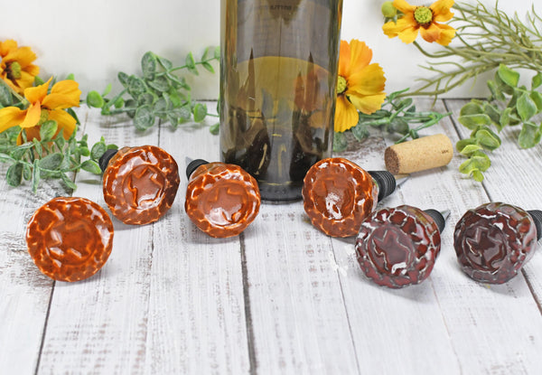 Texas Wine Bottle Stopper, Handmade Ceramic Christmas Barware Gift for Austin Football Champs, Housewarming, Groomsman, Secret Santa Unique