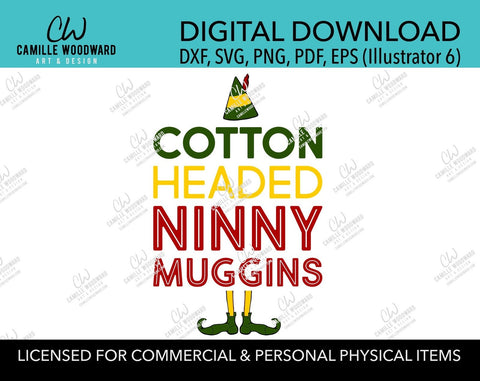 Christmas Buddy The Elf Cotton Headed Ninny Muggins Quote, SVG, EPS, PNG - Sublimation Digital