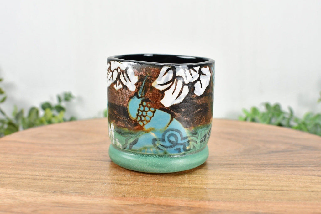 PRE-ORDER Handmade Colorful Pottery Paint Water Cup, Artist Brush Holder  With a Folded Rim for Holding Brush. -  Norway